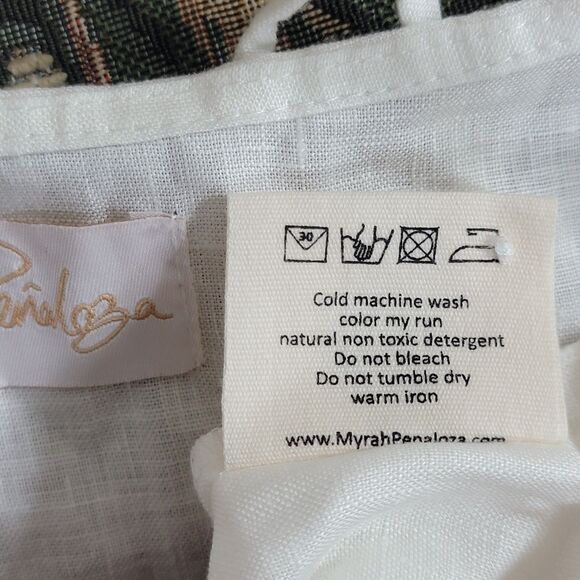 Myrah Penaloza Romper Womens OS White 100% Linen Sleeveless Pleated Playsuit - Picture 13 of 13